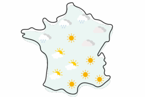 illustration d'une carte de france avec différente météo