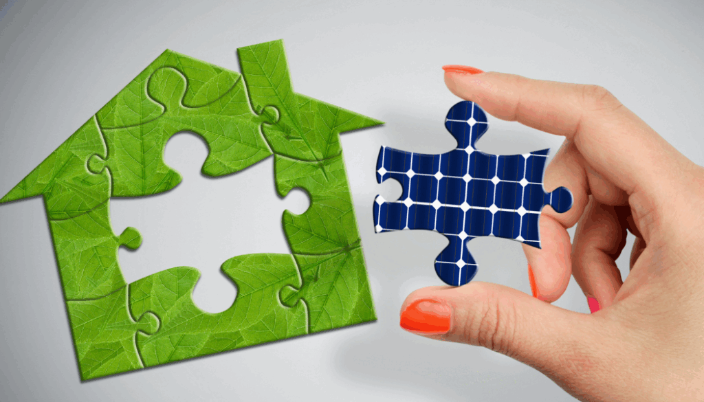 puzzle maison verte dernière piece photovoltaique